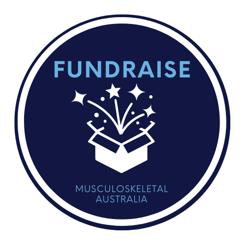 The words fundraise are in bold on top of graphic image of a box that has stars shooting out of it.